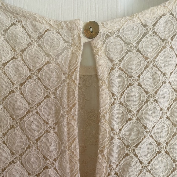 Ivory Lace Boho Dress-Vintage Inspired-Sleeveless - Picture 6 of 7